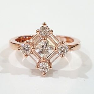 Last One! Size 6 Rose-Gold & Crystal Cocktail Ring